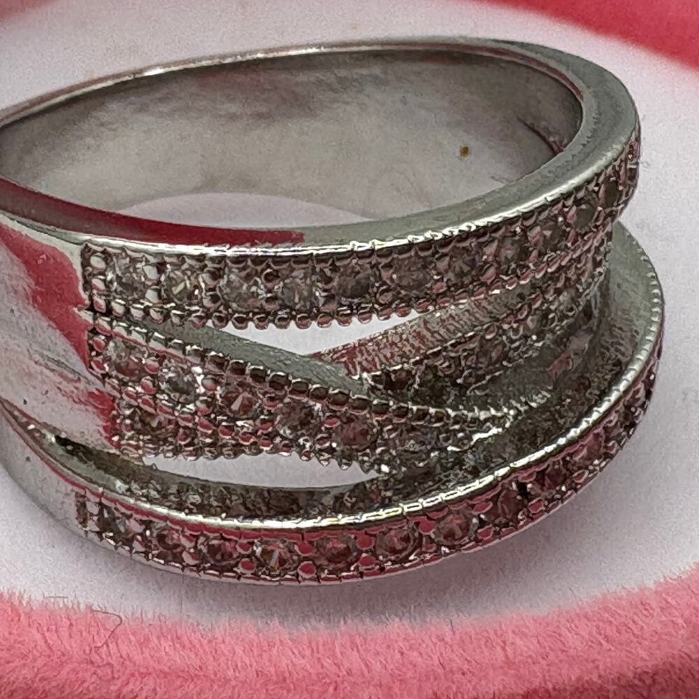 Statement Ring - Sparkling Multilayer Band Size 7 - image 1